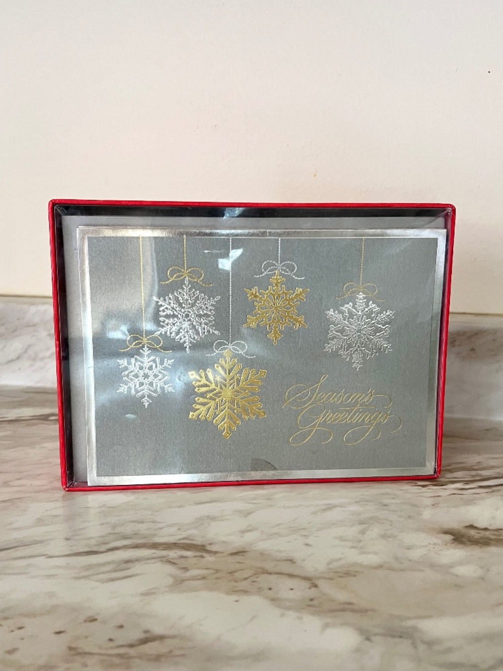 🪞 NWT holiday seasons greetings silver and gold printed cards set of 30